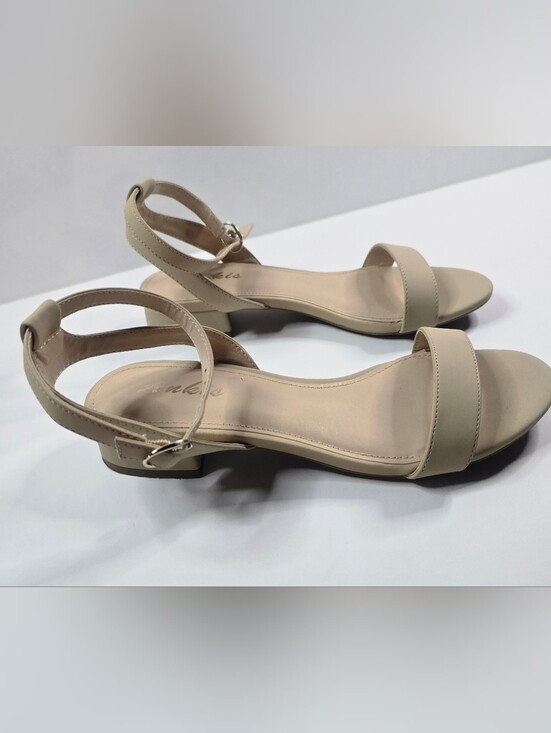 Ankis Shoes - Ankis Nude Beige Ankle Strap Flat Sandals Size 7M